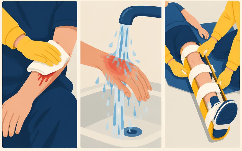 Ilustração da aula Hemorragias, queimaduras, fraturas e desmaios
